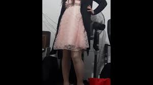 Crossdresser in prom dress