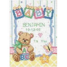 Counted cross stitch patterns for birth record. Dimensions Baby Hugs Baby Blocks Birth Record Counted Cross Stitch Kit 14ct 5 X 7 Walmart Com In 2021 Baby Cross Stitch Patterns Cross Stitch Baby Baby Cross