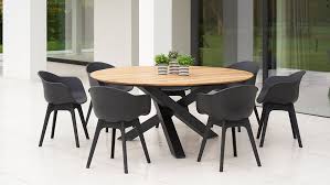 tuinmeubelen black mona tuintafels tuinstoelen eetkamer met ronde tafel