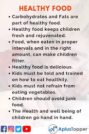 We all know that eating too much sugar is bad for your health. 10 Lines On Healthy Food For Students And Children In English A Plus Topper