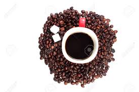 In 1849 a spherical coffee roaster was invented in cincinnati, ohio , for use on the top of a. Red Mug Of Coffee With Roasted Coffee Beans And Sugar Lumps Stock Photo Picture And Royalty Free Image Image 15024205