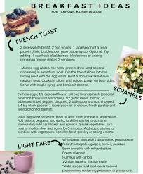 Breakfast Ideas For Patients With Chronic Kidney Disease Journal Of Renal Nutrition