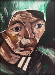 I don't know if any of you will understand my reasoning for sharing my  'Portrait de Mon Professor Francais, Lesly Lespinasse'