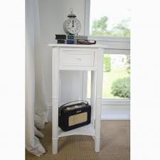 Grey nightstands & bedside tables : Traditional Bedside Table With Drawer White Paint Finish Bedside Tables