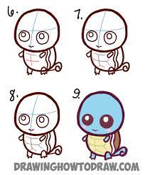 Finished drawing of squirtle from pokemon. How To Draw Cute Baby Chibi Squirtle From Pokemon Easy Step By Step Drawing Tutorial How To Draw Step By Step Drawing Tutorials Cute Drawings Drawing Tutorial Squirtle Drawing