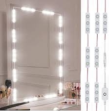 Costway 2 piece white vanity dressing table set mirrored bedroom. Led Vanity Mirror Lights Hollywood Style Vanity Make Up Light 10ft Ultra Bright White Led Dimmable Touch Control Lights Strip For Makeup Vanity Table Bathroom Mirror Mirror Not Included