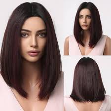 Esmee Short Straight Black Ombre Burgundy Bob Wig for Women Natural  Synthetic Hair Ombre Wigs with Black Roots Cosplay Daily Party Use -14  Inches : Amazon.ca: Beauty & Personal Care