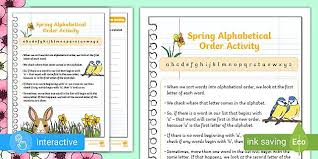 That makes an alphabetic order incorrect. Spring Alphabetical Order Activity Teacher Made