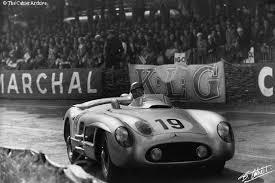 Juan Manuel Fangio Driving The Mercedes W196 At Le Mans 1955 Fangio Was The Only F1 Pilot To Become Champion Behind The Whee Racing Classic Race Cars Le Mans