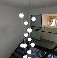 bds lighting 12 glass balls staircase chandelier modern pendant lights for villa chandeli living room lighting glass ball pendant lighting staircase chandelier