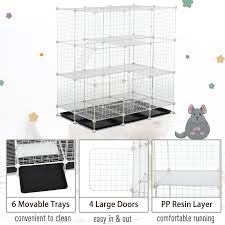 Depending on your crafting skills, you can choose to make your own chinchilla ledges or buy them. Pawhut Diy Pet Playpen Wire Rabbit Cage For Kitten Chinchillas Small Animals With 6 Independent Trays Walmart Com Walmart Com