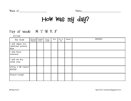 How Was My Day Pdf Individual Behavior Chart Classroom