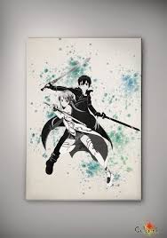 Sword Art Online Kirito Watercolor Print 8x11 11x16 Archival Print Art Print Wall Decor Art Poster Anim Sword Art Online Kirito Sword Art Sword Art Online