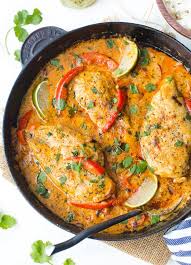 Thai Red Coconut Chicken Recipe Curry Recipes Curry Chicken Recipes Stuffed Peppers