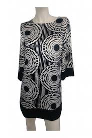 Apt 9 Womens Black And White Long Sleeved Dress Size S Regular