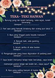 Teka teki humor dan jawabannya. 07 Oktober 2020 Rabu Perpustakaan Awam Daerah Besut Facebook