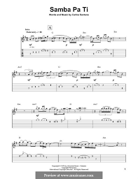 Samba Pa Ti Santana By C Santana Guitar Tabs Songs Guitar Sheet Music Guitar Songs