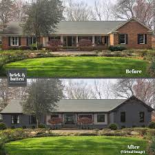 Ranch Homes Before After Makeover Blog Brick Batten Brick Exterior House Ranch House Exterior Painted Brick House