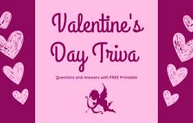 Valentine trivia quiz game printable. Questions For Valentine S Day Trivia Bridal Shower 101