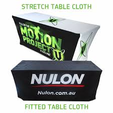 Transform your table displays with our high quality full colour branded table cloths. Printed Tablecloths Trestle Or Fitted Enquire Today
