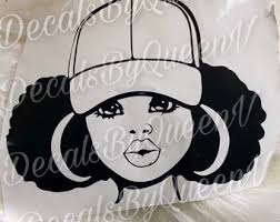 Afro Woman With Cap Vinyl Decal|african American Woman Decal| Wine Glass  Decal| Bling Mug Decal| Laptop Decal| Car Decal|tumbler Decal