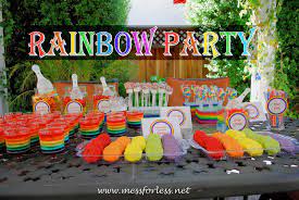 Diy Rainbow Party Ideas Outdoors Birthday Party Rainbow Parties Rainbow Birthday
