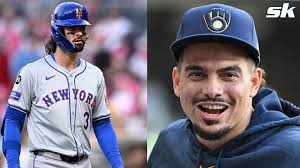Mets Brewers: Watch: Tensions rise as Jesse Winker and Willy Adames  exchange words after game-tying triple during Brewers vs Mets showdown