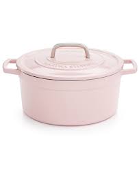 I heat on medium so it takes a while to reach temp.but once it does it retains heat beautifully. Martha Stewart Collection Collector S Enameled Cast Iron 6 Qt Round Casserole Only At Macy Enameled Cast Iron Cookware Cast Iron Cookware Enameled Cast Iron