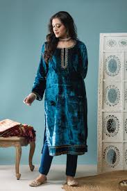 Maybe you would like to learn more about one of these? Buy Casal Blue Velvet Kurta Pant Set Online Kessawear Com