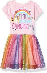 Amazon Com Jojo Siwa Girls Little Rather Be Dancing Tutu Dress With Tulle Skirt Lightpink Rainbow X Small 4 5 Clothin Jojo Siwa Tutus For Girls Tutu Dress