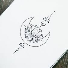 Unalome Lotus Mond Tattoo Bedeutung Tattoo Design Ideen In 2020 Lotus Flower Tattoo Flower Drawing Moon Tattoo