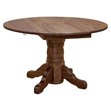 A 48 inch round dining table ensures four people are comfortable during the meal, and a 60 inch dining table provides plenty of room for serving dishes as well as place settings. Walnut 48 Round Dining Table W Drop Leaf Barn Furniture