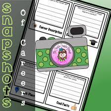 Snapshots Of Careers Interest Research Exploration Awareness Activity Worksheet Counseling Activities Creative Counselor Elementary School Counselor