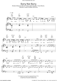 Baby, i'm sorry (i'm not sorry) baby, i'm sorry (i'm not sorry) being so bad got me feeling so good showing you up like i knew that i would baby, i'm sorry. Lovato Sorry Not Sorry Sheet Music For Voice Piano Or Guitar