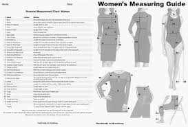 Handmade On Broadway Measurement Chart For Women Fillable Printable Pdf Measurement Chart Body Measurement Chart Chart