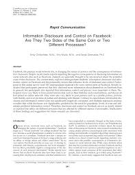 16,336,979 likes · 445,865 talking about this. Pdf Information Disclosure And Control On Facebook Are They Two Sides Of The Same Coin Or Two Different Processes