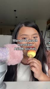 ASMR SOUNDS eating the propitious mango and peach icecream! ✨ ALSO, I ...