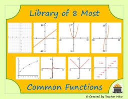 library of 8 most common functions chart graphic organizer