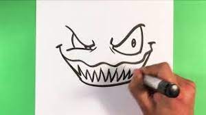 Notice how the chin of this scary face has a long narrow shape that squares at the end. How To Draw Scary Face Halloween Drawings Youtube