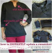 Place your hood on a flat surface. How To Instantly Update A Sweatshirt No Sewing Required Andrea Dekker