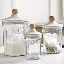 Oggi kitchen acrylic canister 7. Fluted Glass Kitchen Canister Set