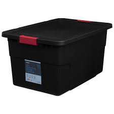 Storage bin lids bin lid designs vary depending upon the application, and it's important to select the right lid. J Burrows 30l Heavy Duty Storage Container Black Officeworks