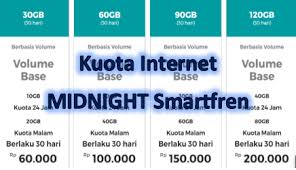 Kamu bisa mengaktifkan paket internet malam smartfren kuota 12gb harga rp.12.000 ( kemungkinan beda harga beda lokasi), jam penggunaan kuota internet malam mulai berlaku dari jam 01.00 s/d pukul 04.59 untuk masa aktif 1. Kuota Internet Midnight Smartfren 2020 Lengkap Tumoutounews