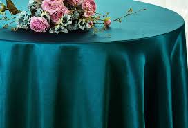 These tablecloths are easy to wash and come out of the dryer virtually wrinkle free. 90 Inch Peacock Satin Tablecloths Table Cover Linens