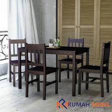 Kursi set meja teras kayu jati: Set Meja Makan 4 Kursi Kayu Jati Sederhana Rumah Mebel