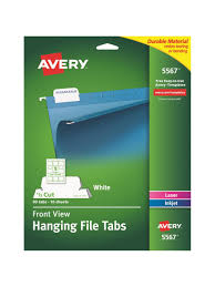 Instead, print pendaflex tab inserts on the office printer using everyday word processing software. Avery Top View Inkjetlaser Hanging File Folder Tabs 5567 3 X 1 14 Pack Of 90 Office Depot
