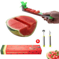 Cut about 1/3 of an inch off of each watermelon end. Yueshico New Kitchen Gadgets Stainless Steel One Step Cutter Watermelon Cubes Slicer And Corer Buy Online At Best Price In Uae Amazon Ae