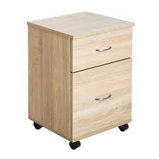 Homcom 2 Drawer Wooden Filing Cabinet With Wheels On Onbuy