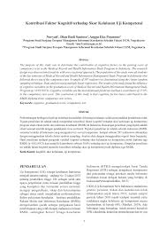 Maybe you would like to learn more about one of these? Pdf Kontribusi Faktor Kognitif Terhadap Skor Kelulusan Uji Kompetensi