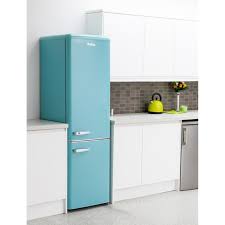 Buy Amica Fkr29653deb Retro Static Fridge Freezer Duck Egg Blue Marks Electrical Retro Appliances Retro Fridge Blue Kitchen Accessories